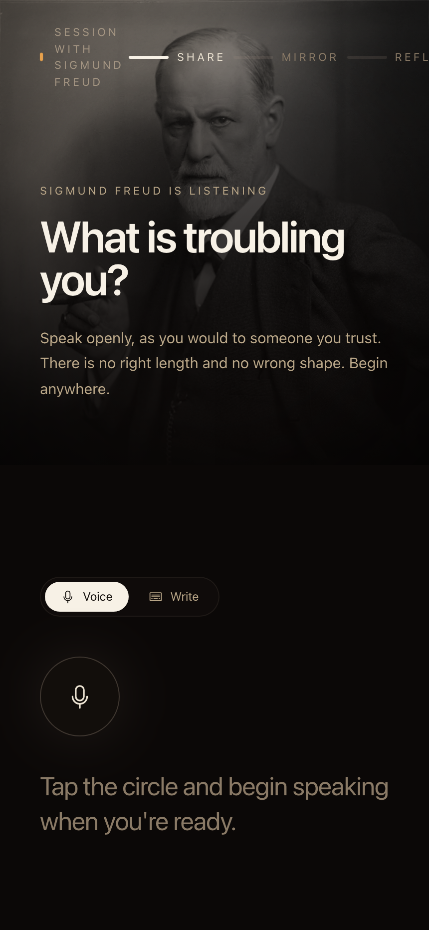 Voice first, words second