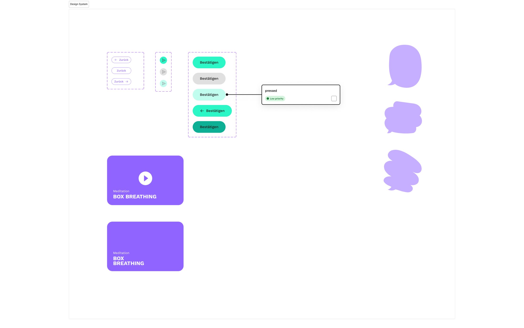 Design system, components, chat states, and the audiovisual cards counselors hand into the conversation