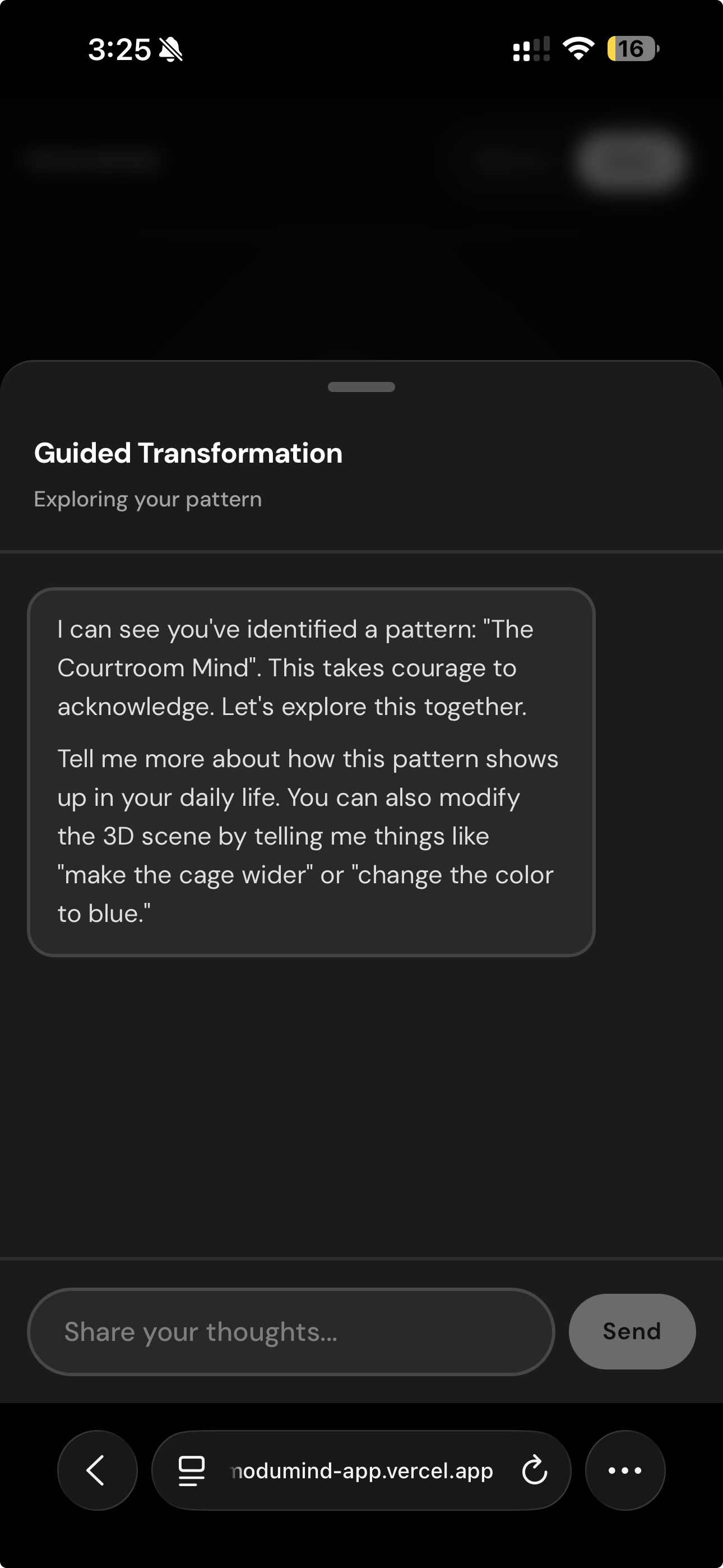 Reframe by typing what to change